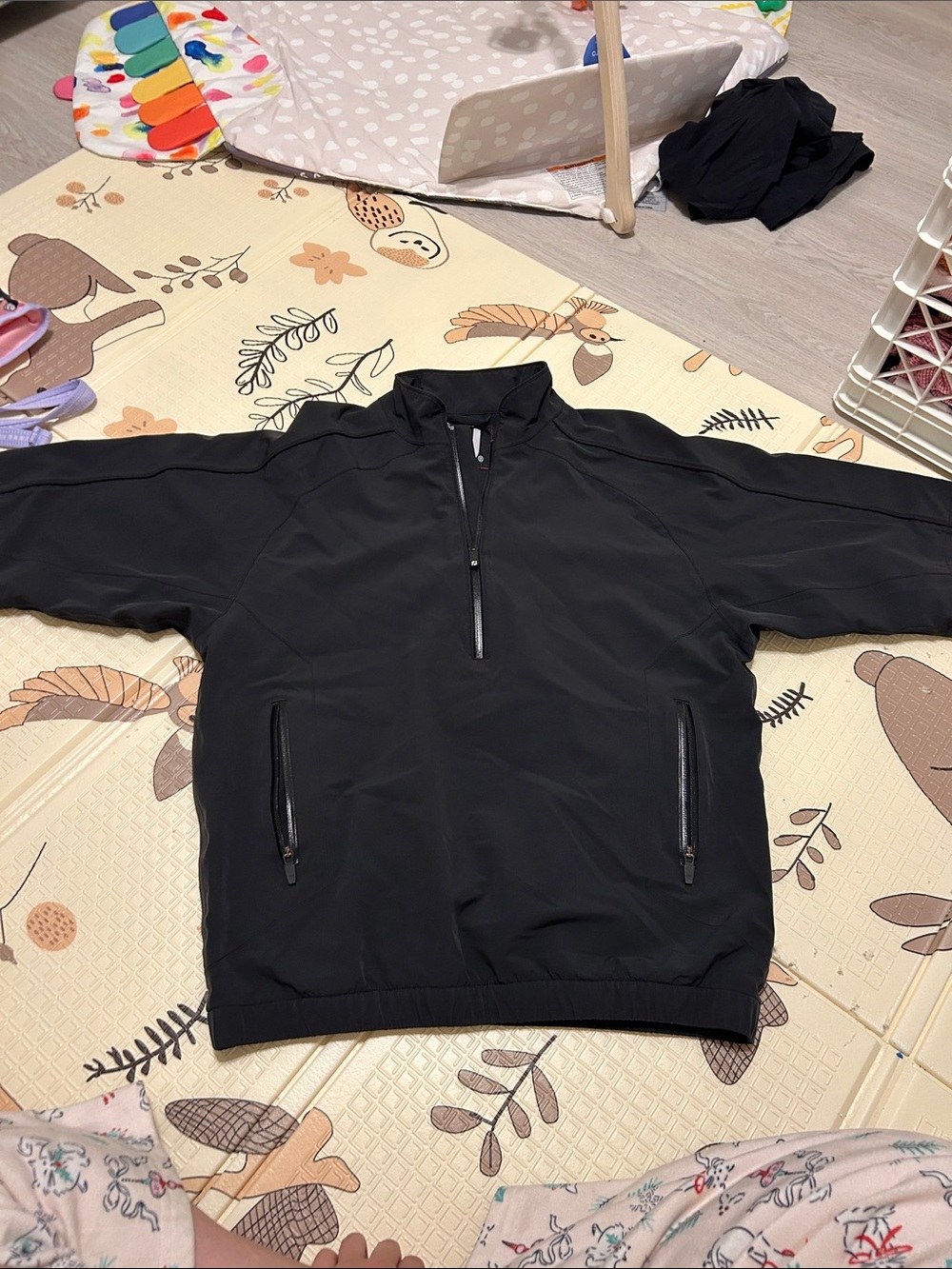 FootJoy Black Half-Zip Windbreaker